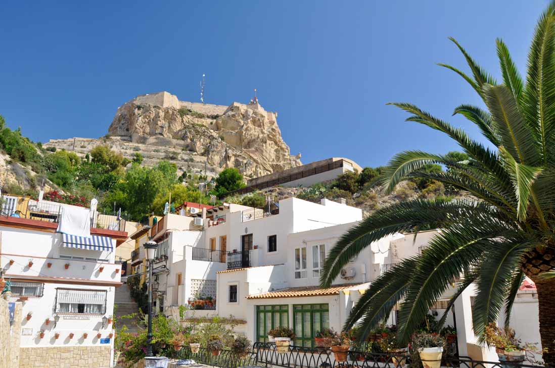 Castillo de Santa Bárbara desde el barrio